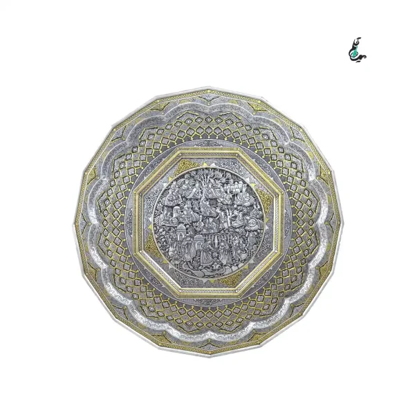 کد ۱۷۳ سینی ۶۵سانتی برنجی ghalamzani-c173