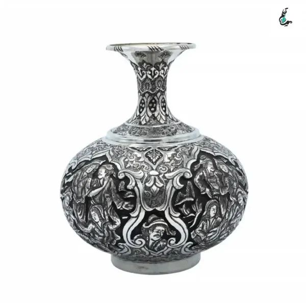 گلدان قلمزنی طرح لیلی و مجنون,