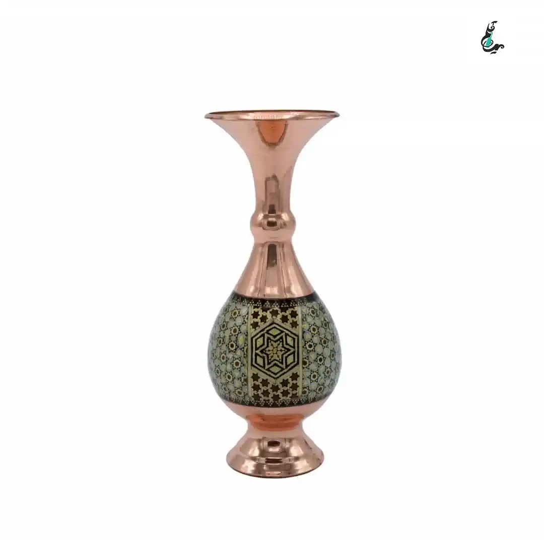گلدان صراحی خاتم کاری - تصویر 3