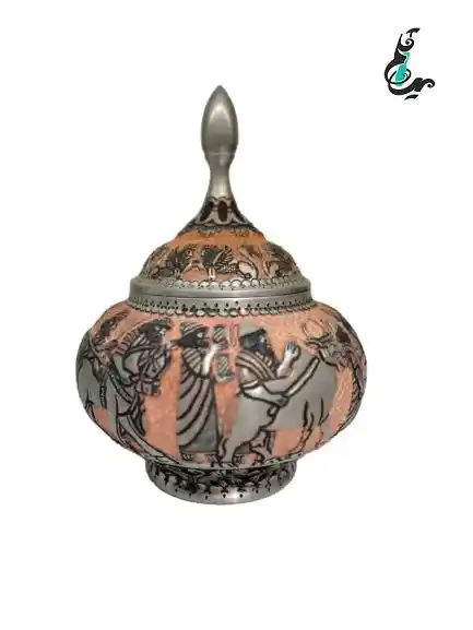 قندان قلمزنی طرح هخامنشی